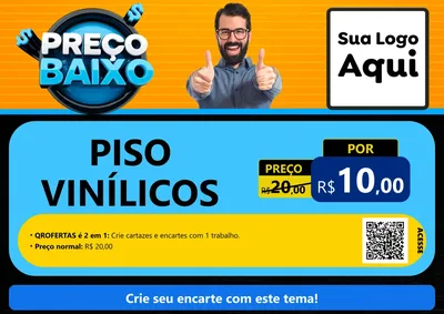 Modelo de Cartaz para Cartaz A4 Horizontal com o tema Preço Baixo para Material para Construção
