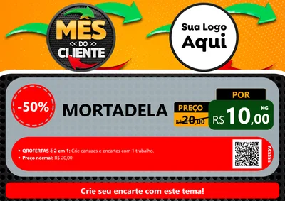 Modelo de Cartaz para Cartaz A4 Horizontal com o tema Mês do Cliente para Frios e Laticínios