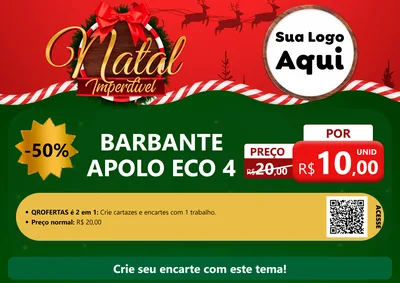 Modelo de Cartaz para Cartaz A4 Horizontal com o tema Natal Imperdível para Armarinho e Aviamentos