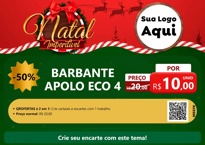 Modelo de Cartaz para Cartaz A4 Horizontal com o tema Natal Imperdível para Armarinho e Aviamentos