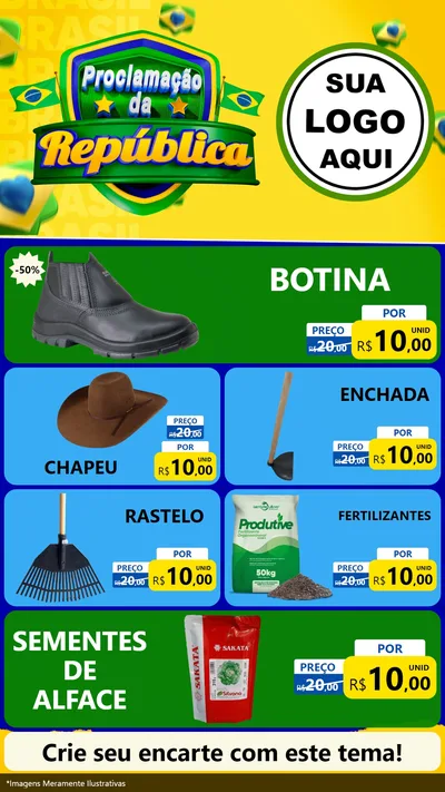 Modelo de TV para TV Vertical com o tema Proclamação da República para Agropecuária