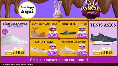 Modelo de TV para TV Horizontal com o tema Páscoa Premiada para Calçados