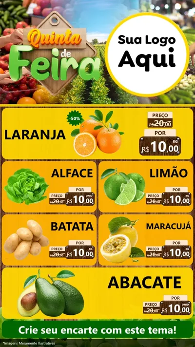 Modelo de TV para TV Vertical com o tema Quinta de Feira para Hortifrúti