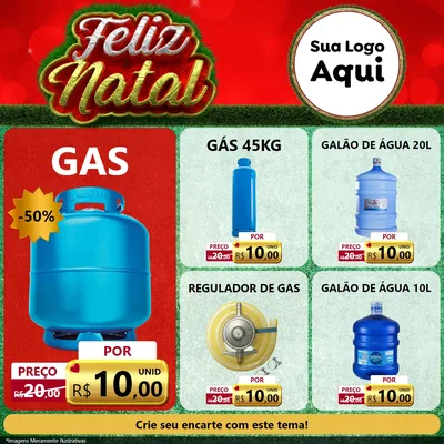 Modelo de Rede Social para Feed Facebook com o tema Feliz Natal para Água e gás