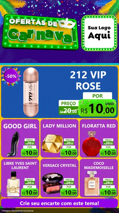 Modelo de Rede Social para Stories com o tema Ofertas de Carnaval para Perfumes