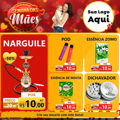 Modelo de Rede Social para Feed Facebook com o tema Semana das Mães para Tabacaria