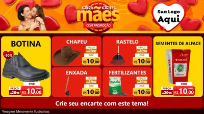 Modelo de TV para TV Horizontal com o tema Dia das Mães com Promoção para Agropecuária
