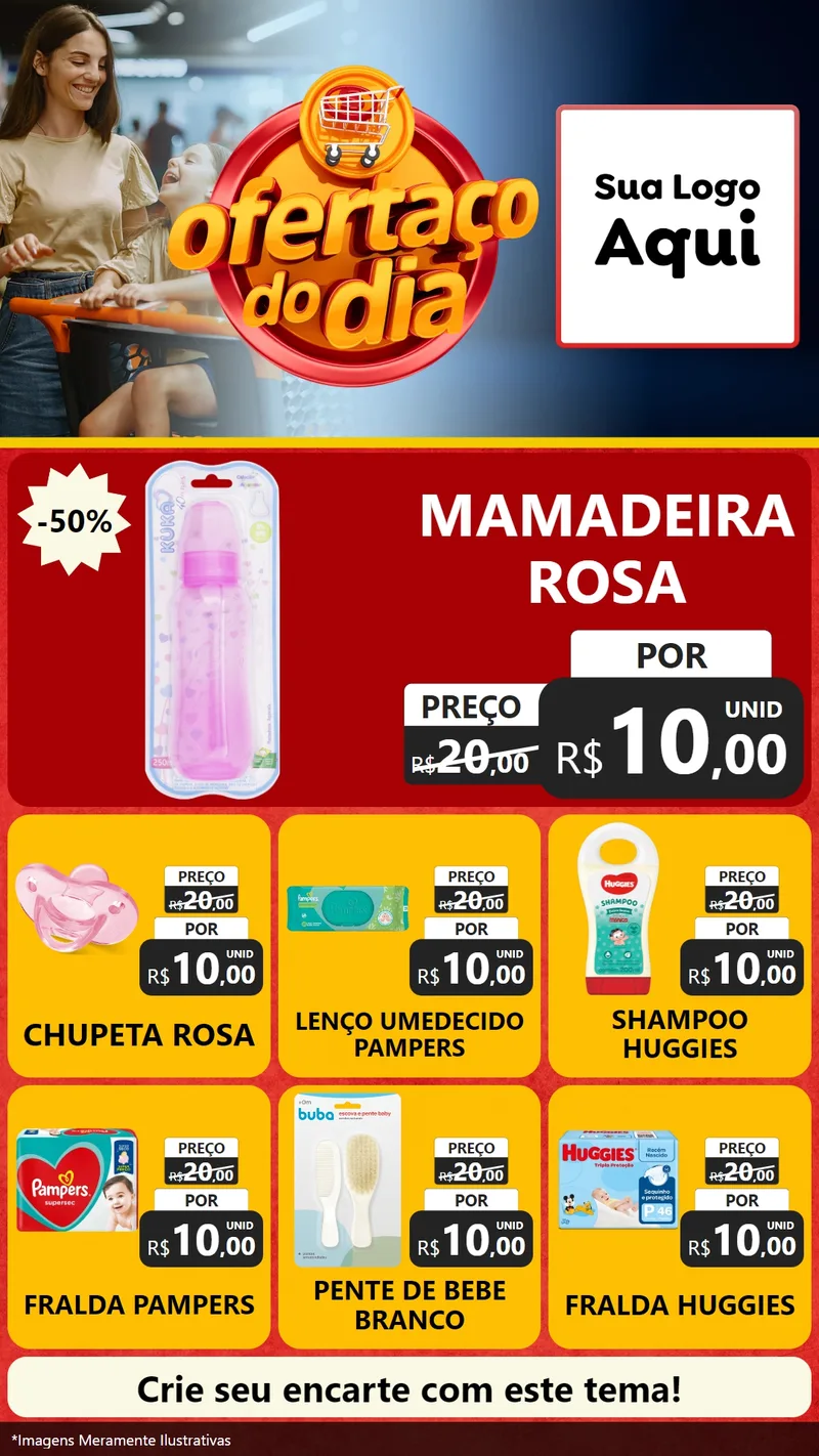 Modelo de Rede Social para Stories com o tema Ofertaço Do Dia para Bebês