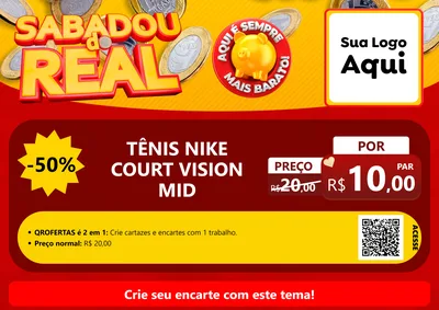 Modelo de Cartaz para Cartaz A4 Horizontal com o tema Sabadou do Real para Calçados