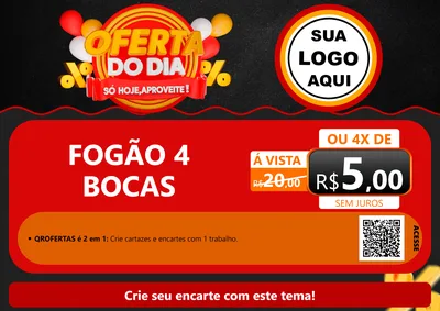 Modelo de Cartaz para Cartaz A4 Horizontal com o tema Oferta do Dia - Só hoje, Aproveite! para Móveis e Eletro