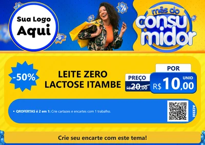 Modelo de Cartaz para Cartaz A4 Horizontal com o tema Mês do Consumidor para Frios e Laticínios