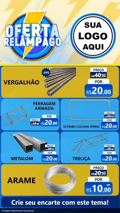 Modelo de TV para TV Vertical com o tema Oferta Relâmpago para Ferragens