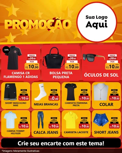 Modelo de Rede Social para Feed Instagram com o tema Promoção para Roupas e acessórios