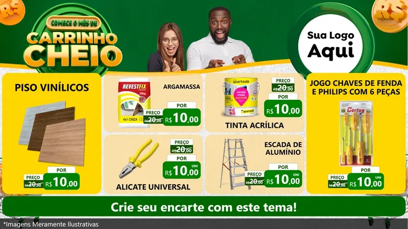 Modelo de TV para TV Horizontal com o tema Carrinho Cheio para Material para Construção