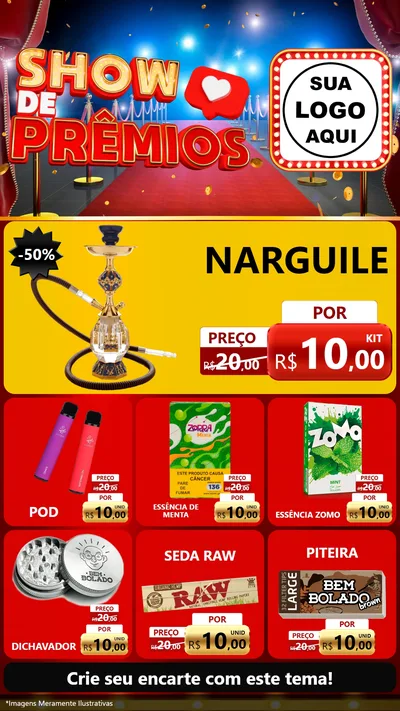 Modelo de Rede Social para Stories com o tema Show de Prêmios para Tabacaria