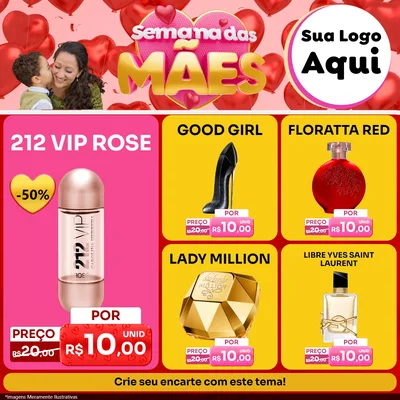 Modelo de Rede Social para Feed Facebook com o tema Semana Das Mães para Perfumes
