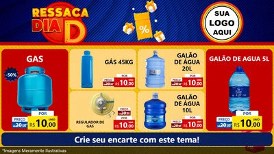 Modelo de TV para TV Horizontal com o tema Ressaca Dia D para Água e gás