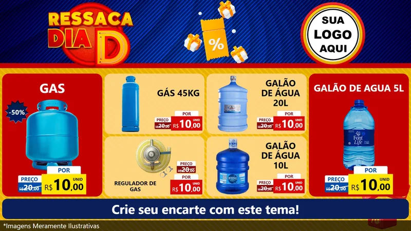 Modelo de TV para TV Horizontal com o tema Ressaca Dia D para Água e gás