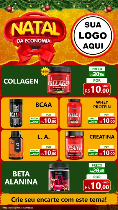 Modelo de TV para TV Vertical com o tema Natal da Economia para Suplementos alimentares