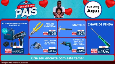 Modelo de TV para TV Horizontal com o tema Semana Dos Pais para Maquinas e Ferramentas