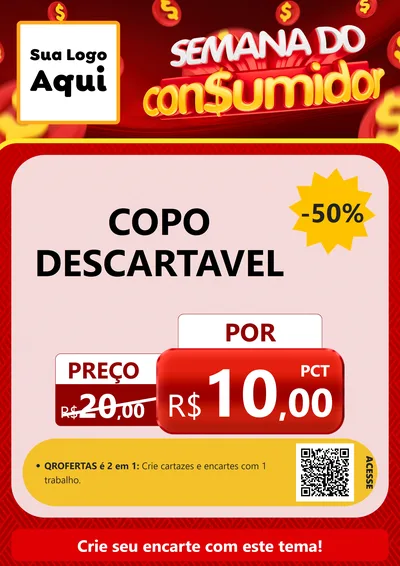 Modelo de Cartaz para Cartaz A4 Vertical com o tema Semana do Consumidor para Embalagens