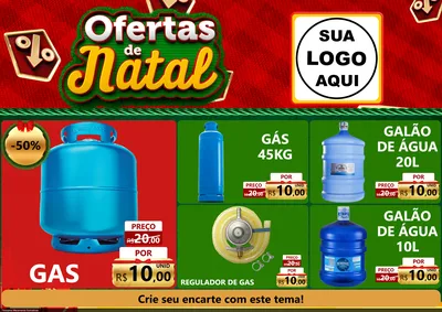 Modelo de Encarte para Encarte A4 Horizontal com o tema Ofertas de Natal para Água e gás