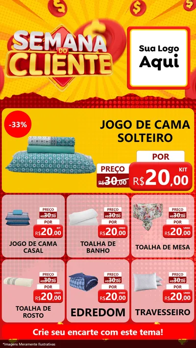 Modelo de Rede Social para Stories com o tema Semana do Cliente para Cama, Mesa e Banho