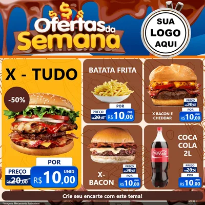 Modelo de Rede Social para Feed Facebook com o tema Ofertas da Semana - Páscoa para Hamburgueria