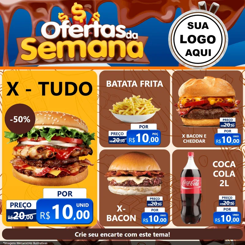 Modelo de Rede Social para Feed Facebook com o tema Ofertas da Semana - Páscoa para Hamburgueria