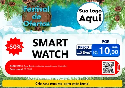 Modelo de Cartaz para Cartaz A4 Horizontal com o tema Festival de Ofertas - Inverno para Informática