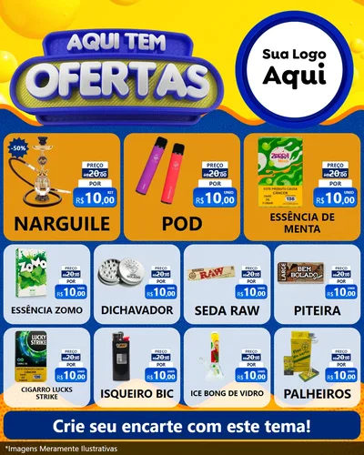 Modelo de Rede Social para Feed Instagram com o tema Aqui Tem Ofertas para Tabacaria