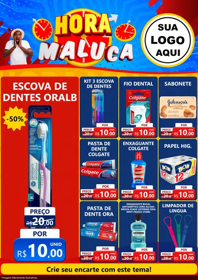 Modelo de Encarte para Encarte A4 Vertical com o tema Hora Maluca para Higiene Pessoal
