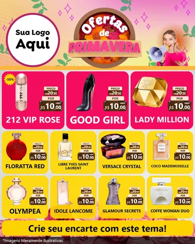 Modelo de Rede Social para Feed Instagram com o tema Ofertas de Primavera para Perfumes