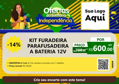 Modelo de Cartaz para Cartaz A4 Horizontal com o tema Ofertas da Semana da Independência para Maquinas e Ferramentas