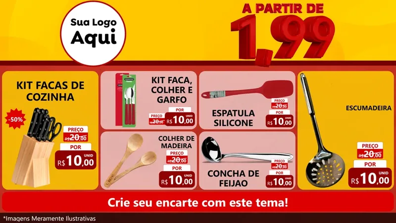 Modelo de TV para TV Horizontal com o tema A Partir de Um e Noventa e Nove - 1,99 para Utilidades Domésticas