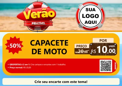 Modelo de Cartaz para Cartaz A4 Horizontal com o tema Verão Imbatível para Moto peças