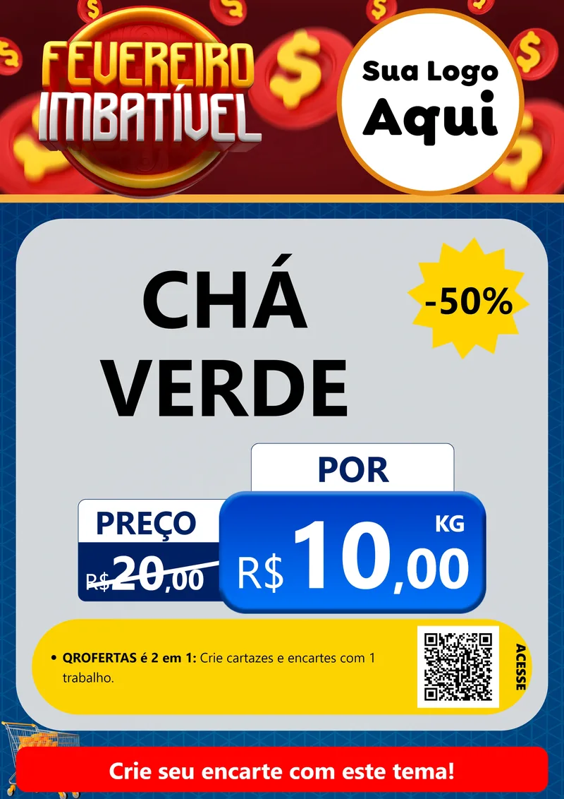 Modelo de Cartaz para Cartaz A4 Vertical com o tema Fevereiro Imbatível para Produtos Naturais