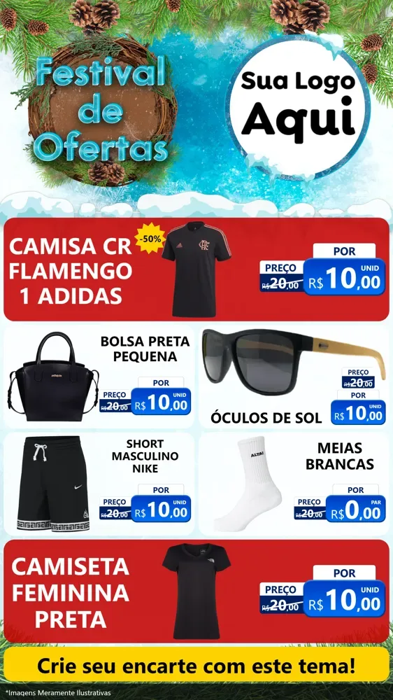 Modelo de TV para TV Vertical com o tema Festival de Ofertas - Inverno para Roupas e acessórios