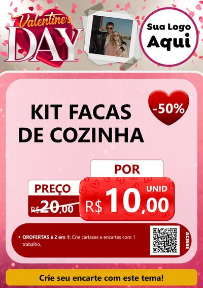 Modelo de Cartaz para Cartaz A4 Vertical com o tema Valentine's Day para Utilidades Domésticas