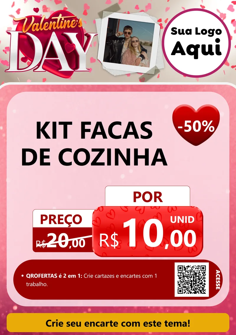 Modelo de Cartaz para Cartaz A4 Vertical com o tema Valentine's Day para Utilidades Domésticas