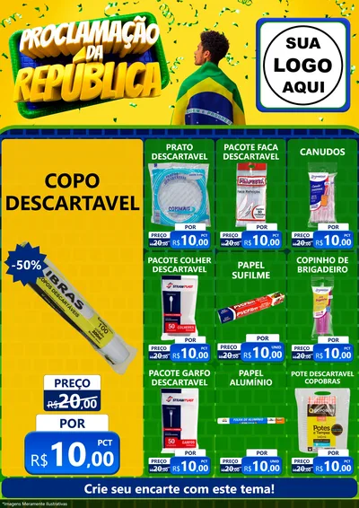 Modelo de Encarte para Encarte A4 Vertical com o tema Proclamação da República para Embalagens