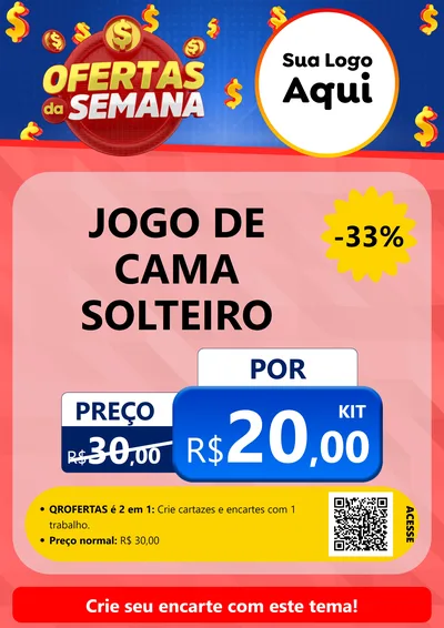 Modelo de Cartaz para Cartaz A4 Vertical com o tema Ofertas Da Semana para Cama, Mesa e Banho