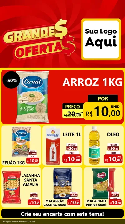 Modelo de Rede Social para Stories com o tema Grandes Ofertas para Supermercado