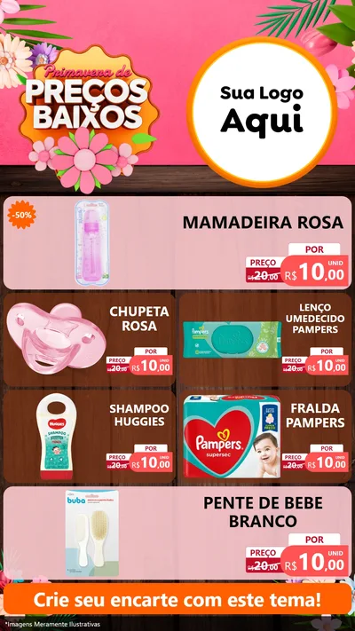 Modelo de TV para TV Vertical com o tema Primavera de Preços Baixos para Bebês