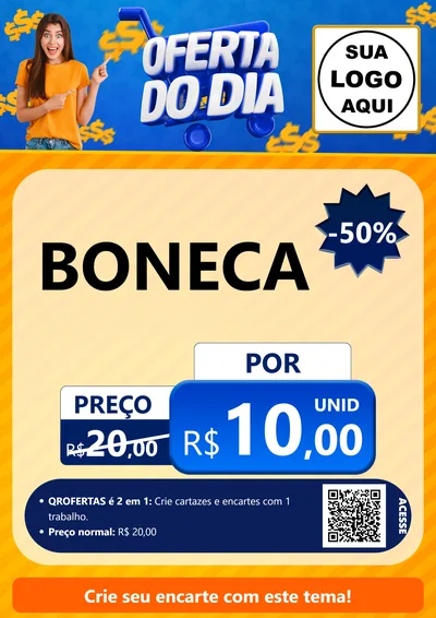 Modelo de Cartaz para Cartaz A4 Vertical com o tema Oferta do Dia para Brinquedos