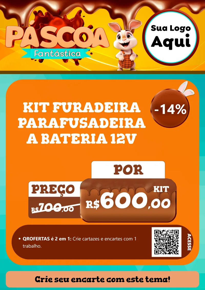 Modelo de Cartaz para Cartaz A4 Vertical com o tema Páscoa Fantástica para Maquinas e Ferramentas