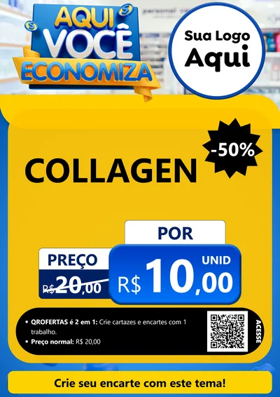 Modelo de Cartaz para Cartaz A4 Vertical com o tema Aqui Você Economiza para Suplementos alimentares