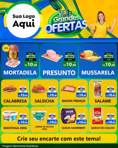Modelo de Rede Social para Feed Instagram com o tema Grandes Ofertas para Frios e Laticínios