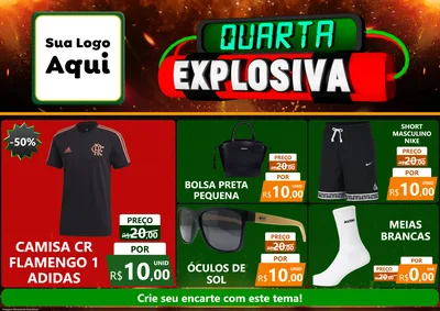 Modelo de Encarte para Encarte A4 Horizontal com o tema Quarta Explosiva para Roupas e acessórios