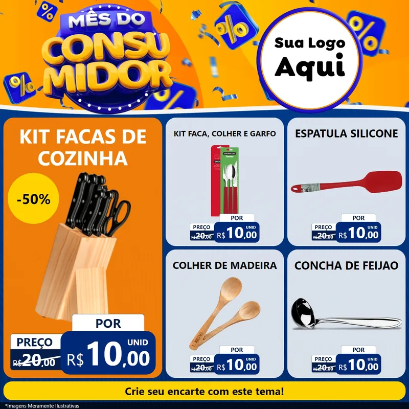 Modelo de Rede Social para Feed Facebook com o tema Mês do Consumidor para Utilidades Domésticas